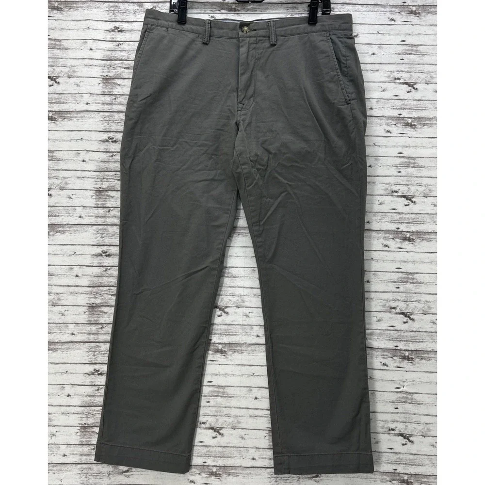Polo Ralph Lauren Stretch Straight Fit Chino Pants Men 34x29 Gray Cotton Twill